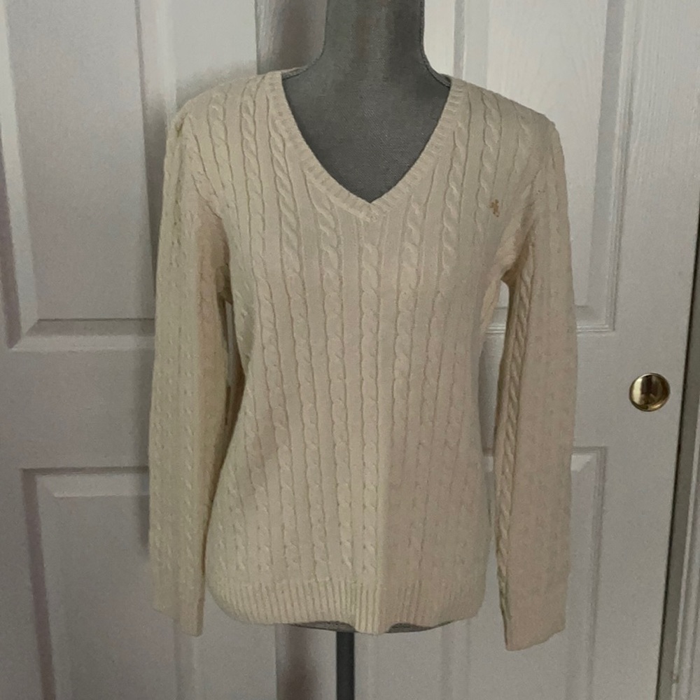 Lauren by Ralph Lauren Cable-Knit V-Neck Sweater